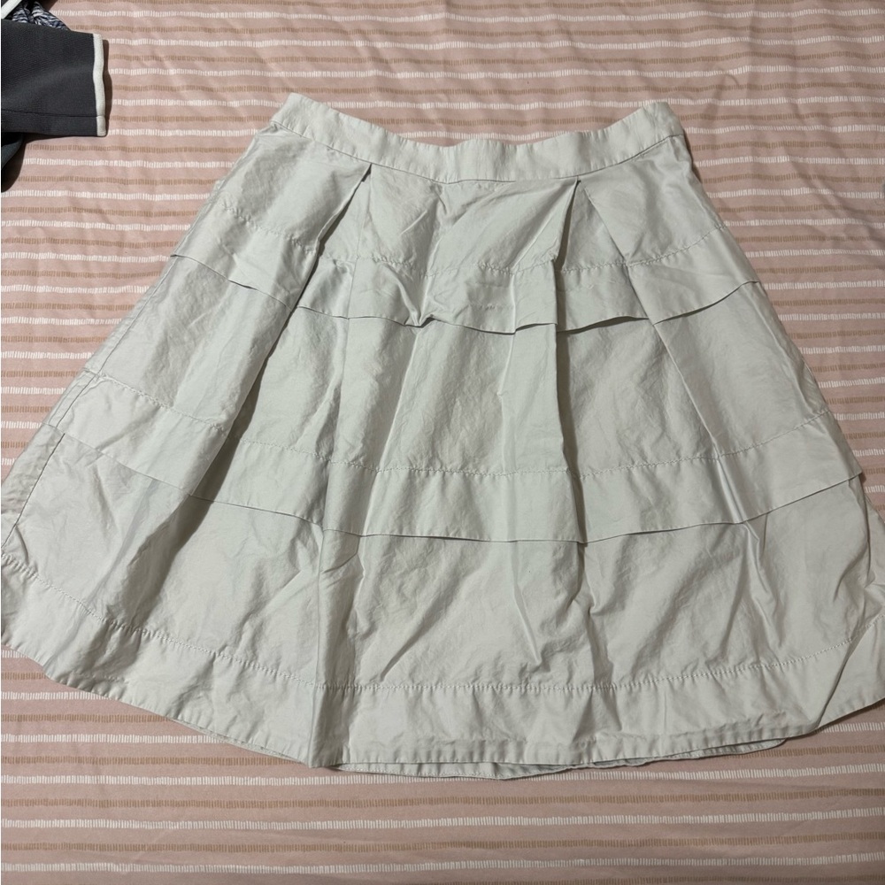J. Crew Cream Tiered Midi Skirt